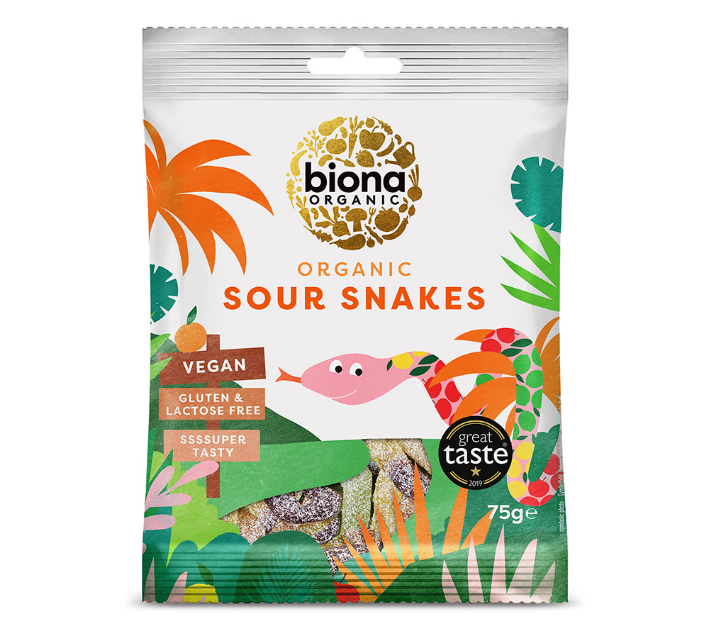Sour Snakes in organic quality from Biona