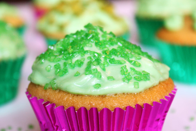 Grüner Cupcake zum St. Patrick's Day
